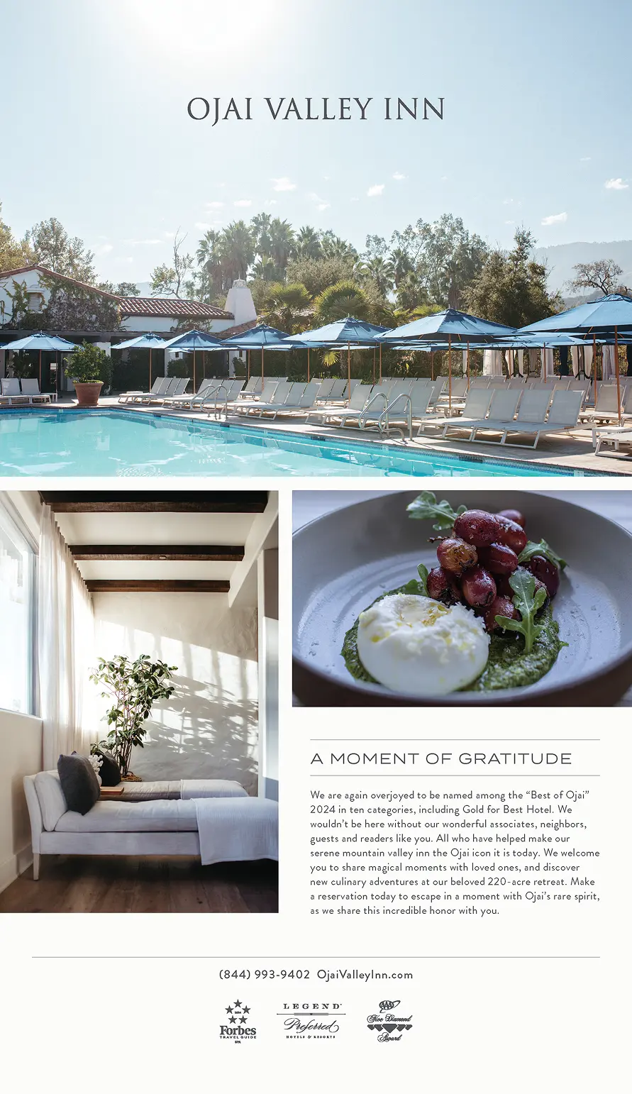 Ojai Valley Inn ad layout